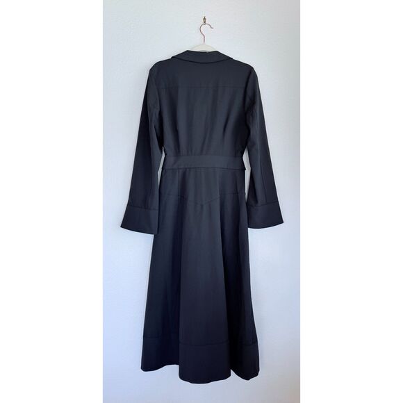 NWOT Cinq a Sept Kyla Long Sleeve Belted Midi Button Down Shirt Dress in Navy 10 - Picture 8 of 16